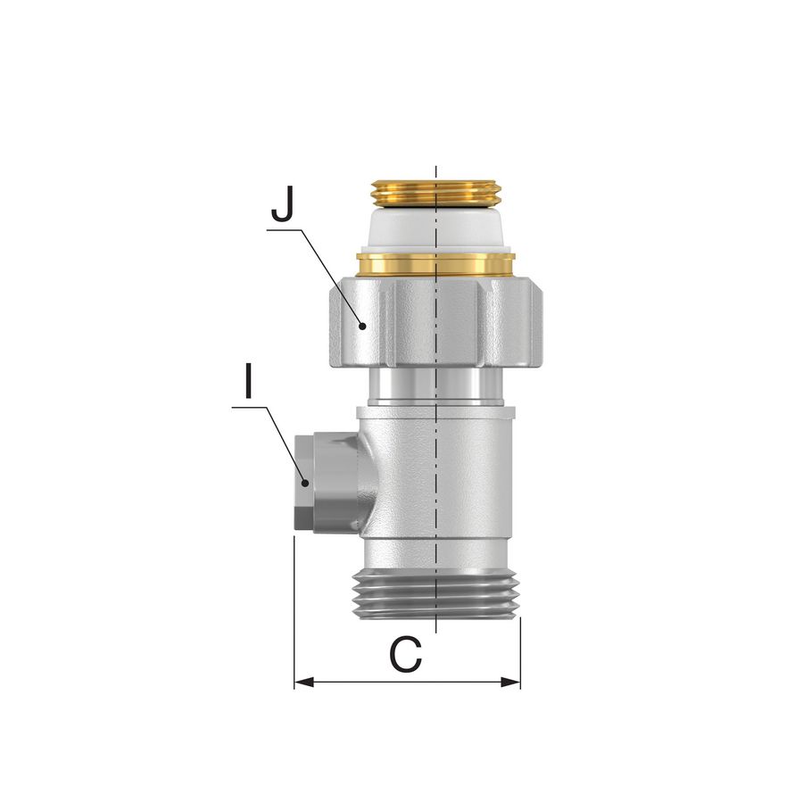 H-onderblok 2-pijps, recht MM G1/2x3/4 EK Ni Simplex Flamco