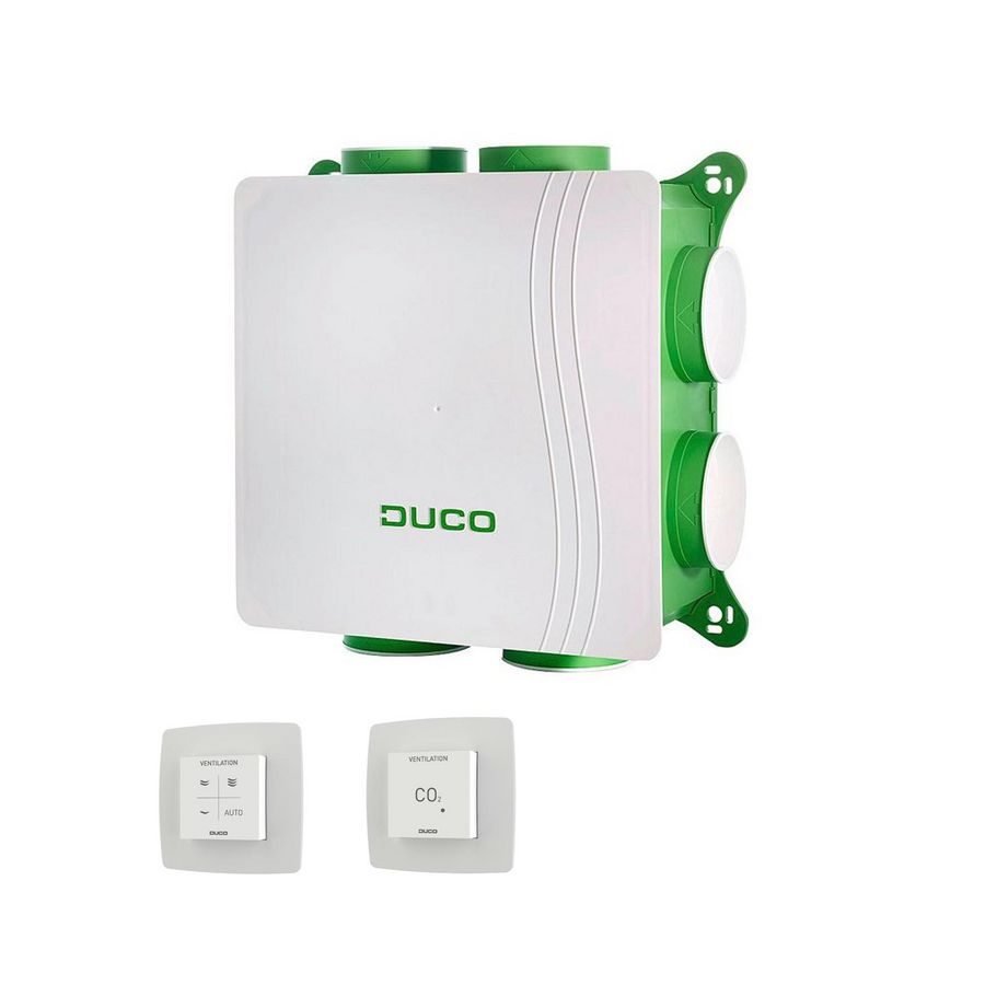 Woonhuisventilator DucoBox Silent-2.0 incl.  CO₂ sensor met bediening + CO₂ sensor zonder bediening DUCO