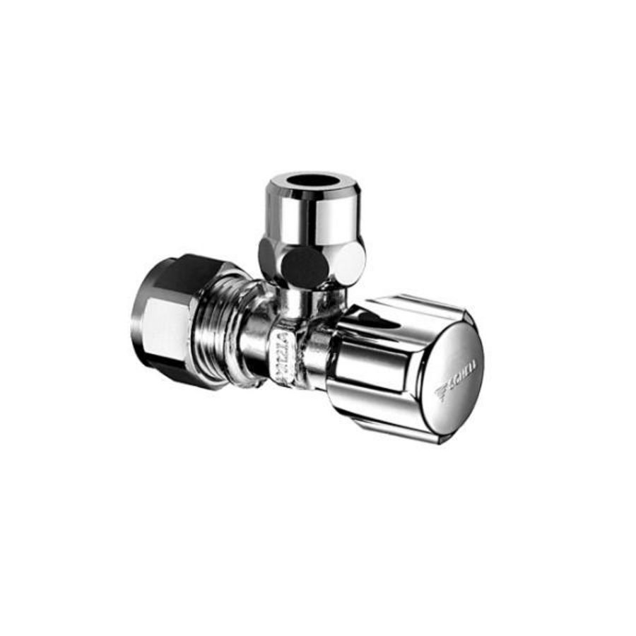 Hoekstopkraan chroom 15 knel x 10 knel Kiwa Schell