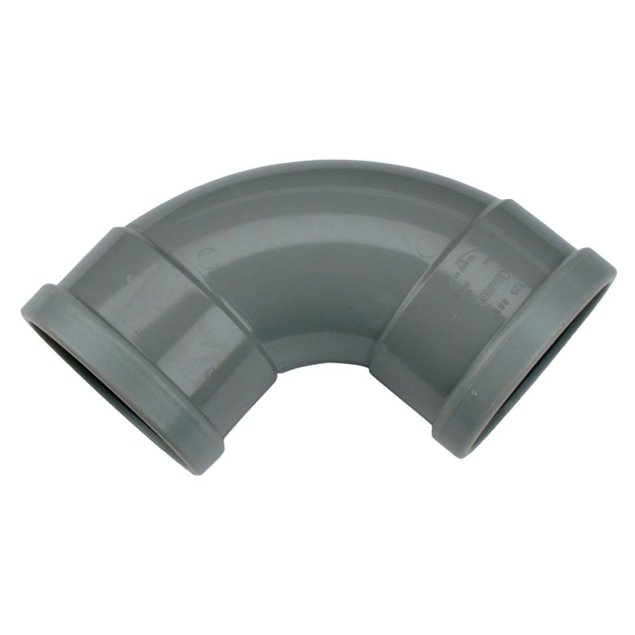 Wafix PVC manchet bocht 88° 160mm SN4 grijs mof/mof Wavin