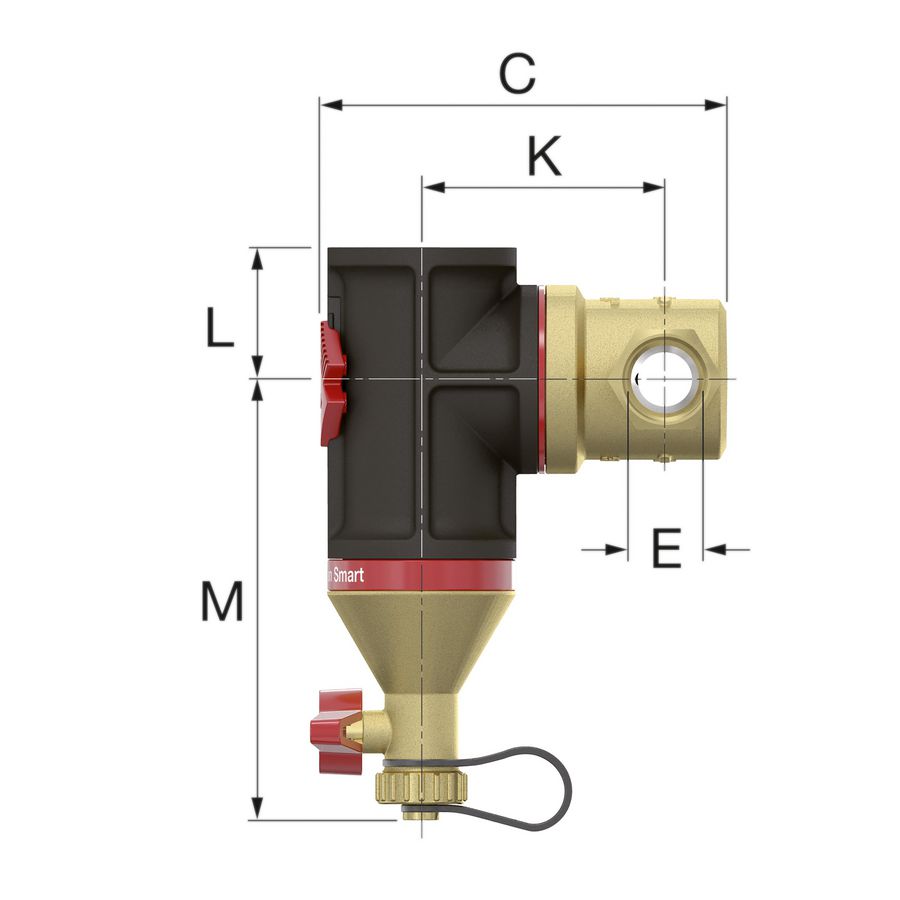 Vuilafscheider Clean Smart hor/vert. magnetisch 22mm knel Flamco