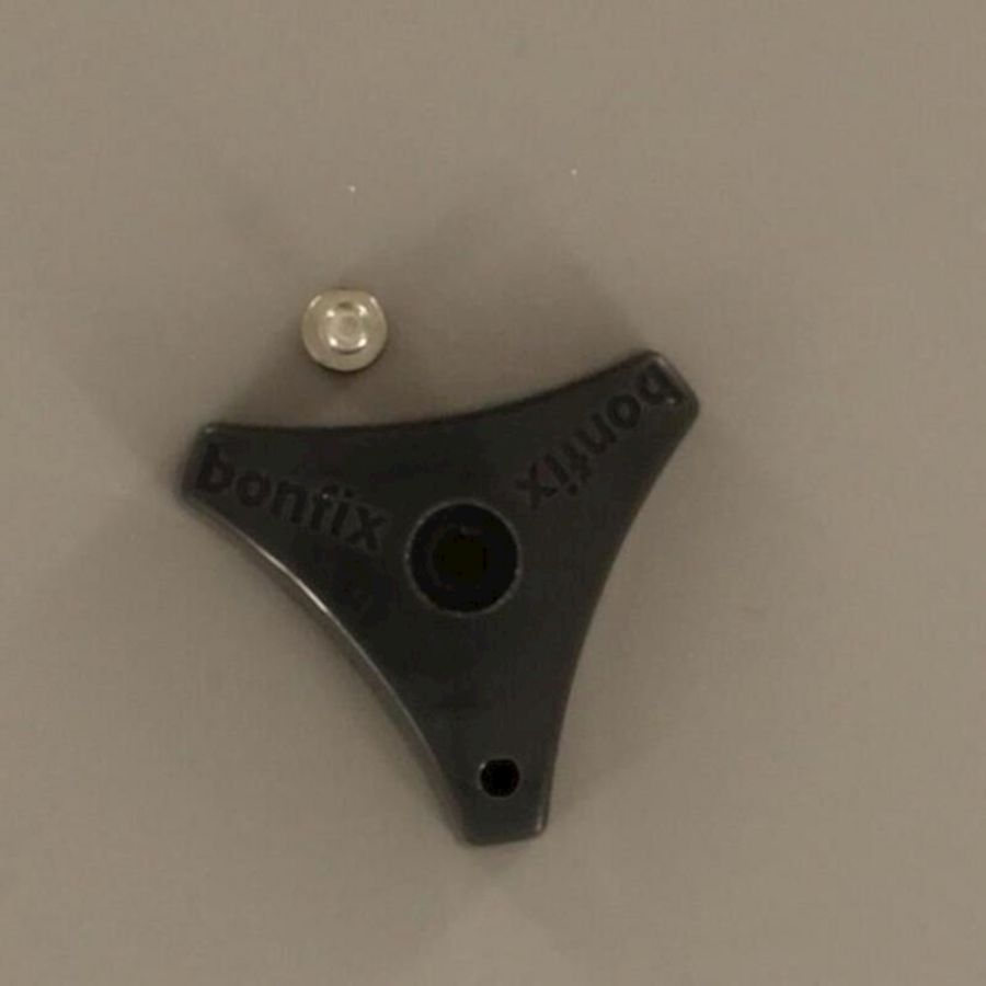 Kunststof draaiknop buitenkraan met messing insert+schroef 2.0 Bonfix