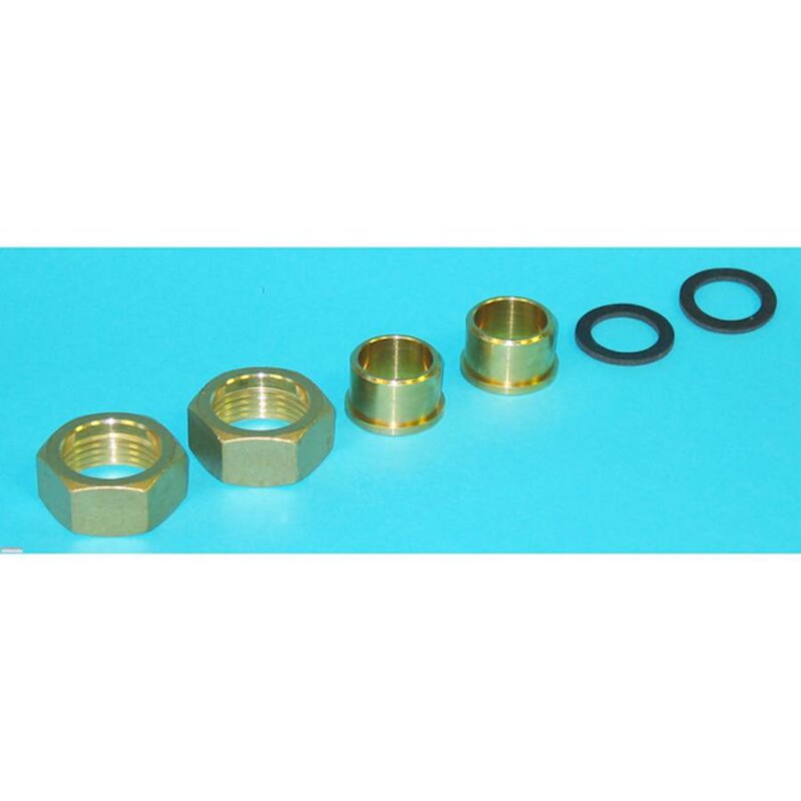 Set a 2st. 2-Delige koppeling Qn1.5 3/4"bn. vlakd.x15mm cap. gAvilar
