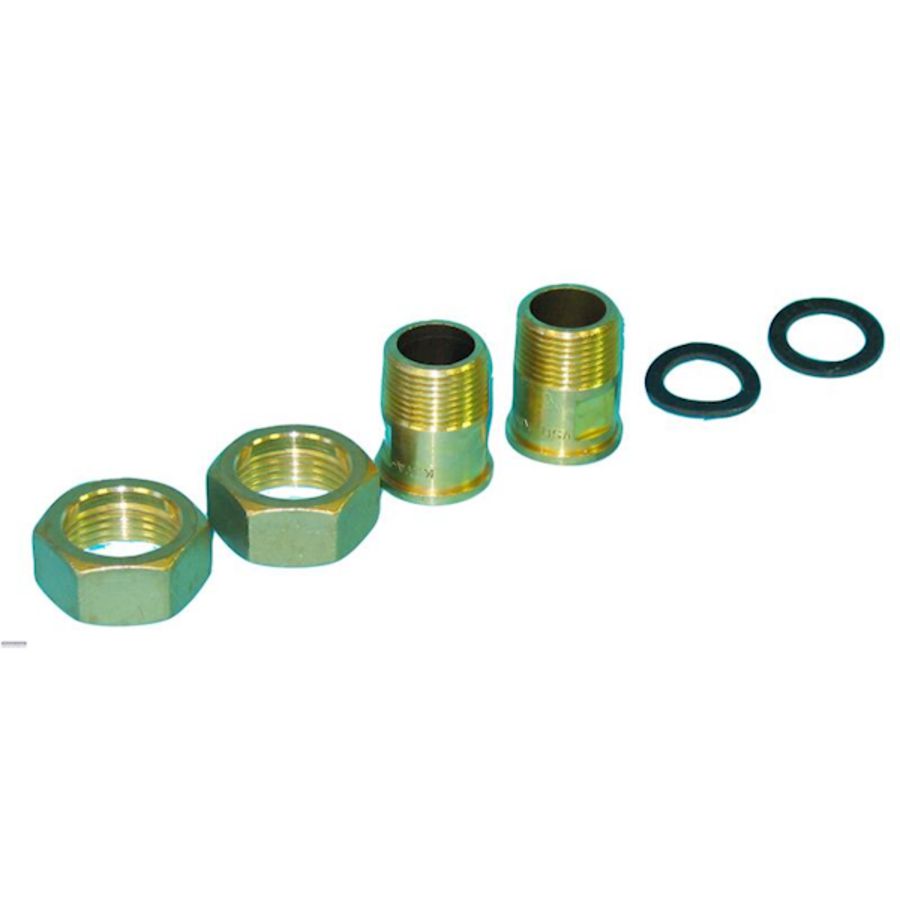 Set a 2st. 2-Delige koppeling Qn1,5 3/4"bn. vlakd.x1/2"bt. gAvilar
