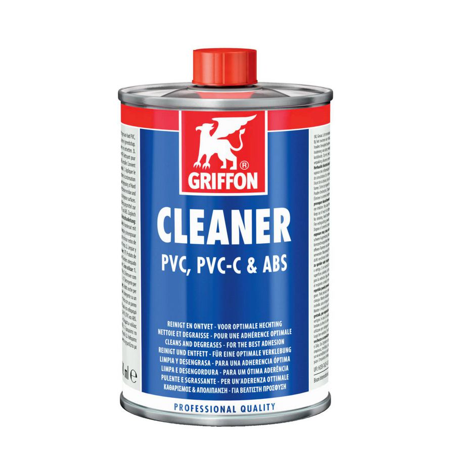 Cleaner/reinigingsmiddel v. PVC/PVC-C/ABS blik a 1000ml. Griffon