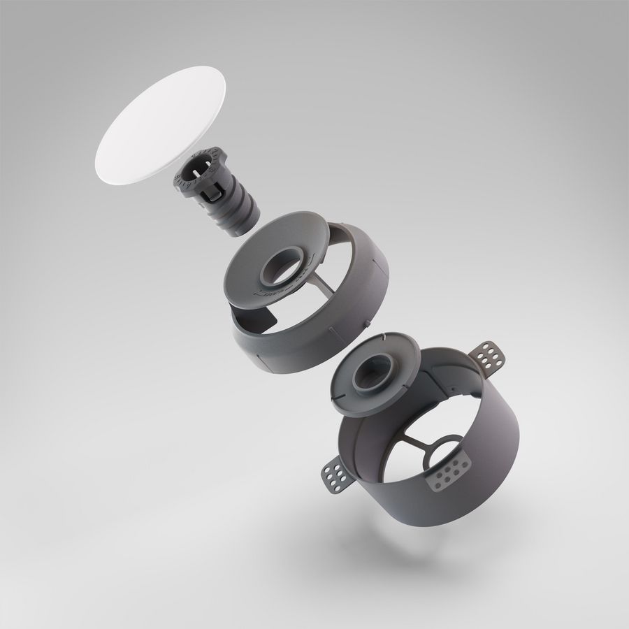 Ventilatieventiel (toevoer of afvoer) Instucbaar design NoShow Ø125mm zwart VentWorks