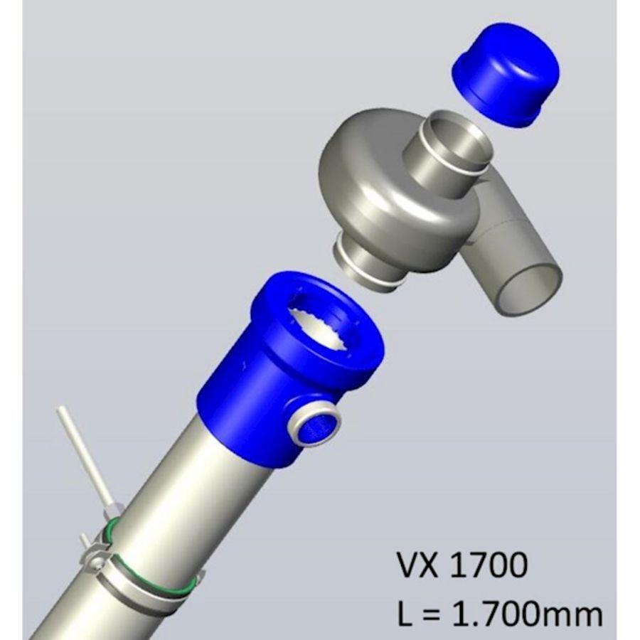 Douchepijp-wtw VX1700 170cm max. 15L/min. excl. aansluitset Counter Flow