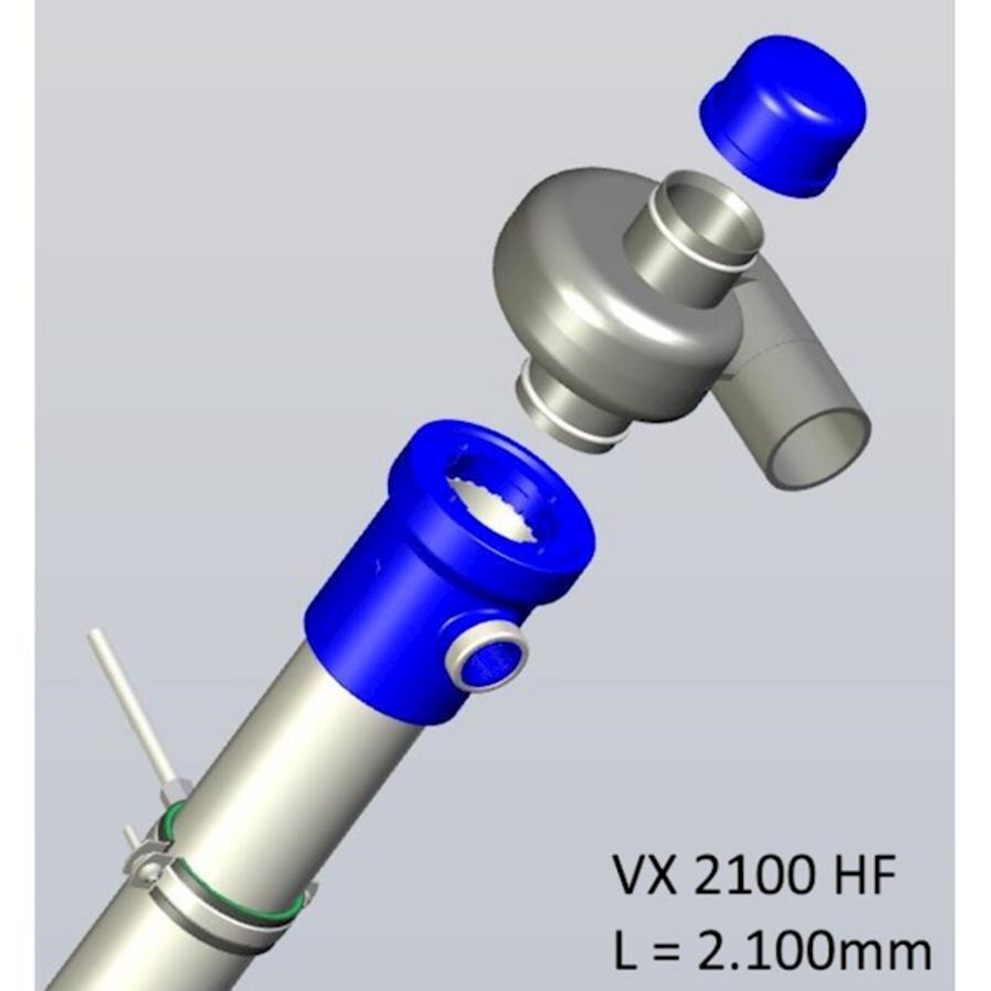 Douchepijp-wtw VX2100HF 210cm max. 30L/min. excl. aansluitset Counter Flow