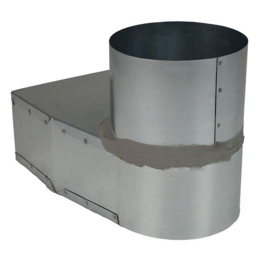 Lepe hoekstuk 220x80mm naar Ø125mm Econox