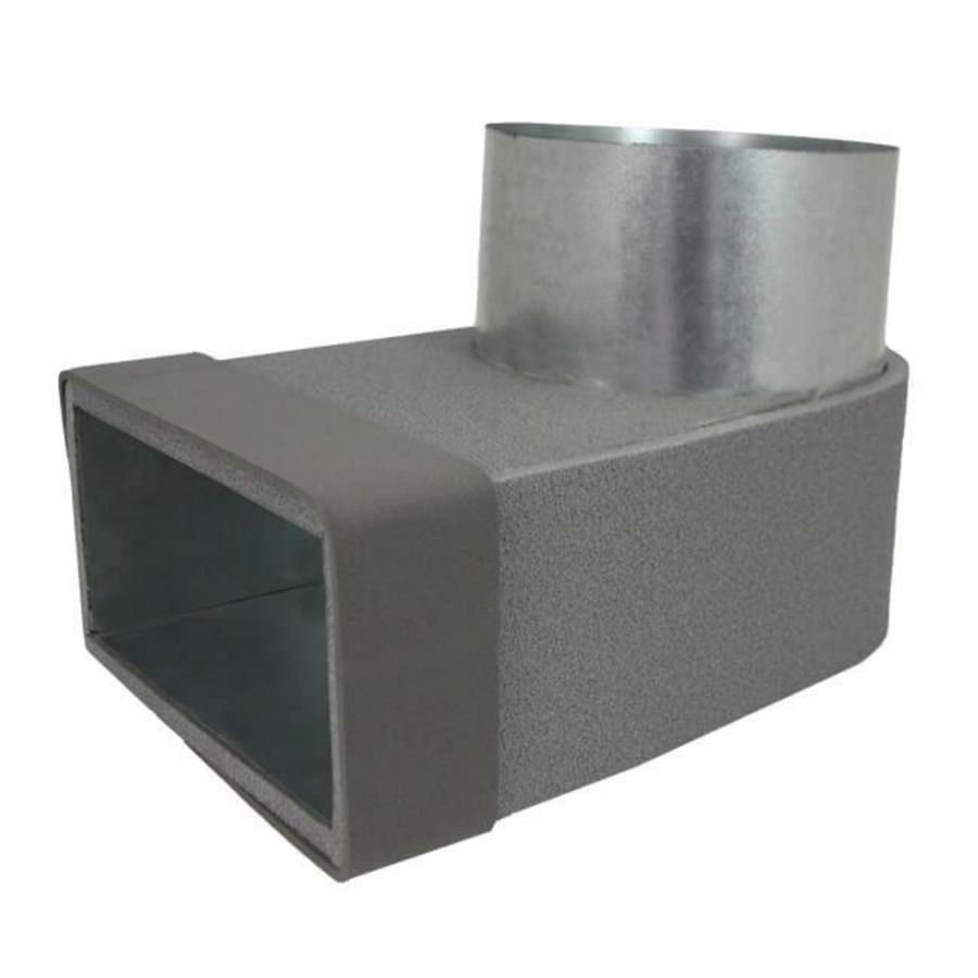 Lepe hoekstuk enkel symetr. Thermoduct 220x80mm Ø160mm Econox