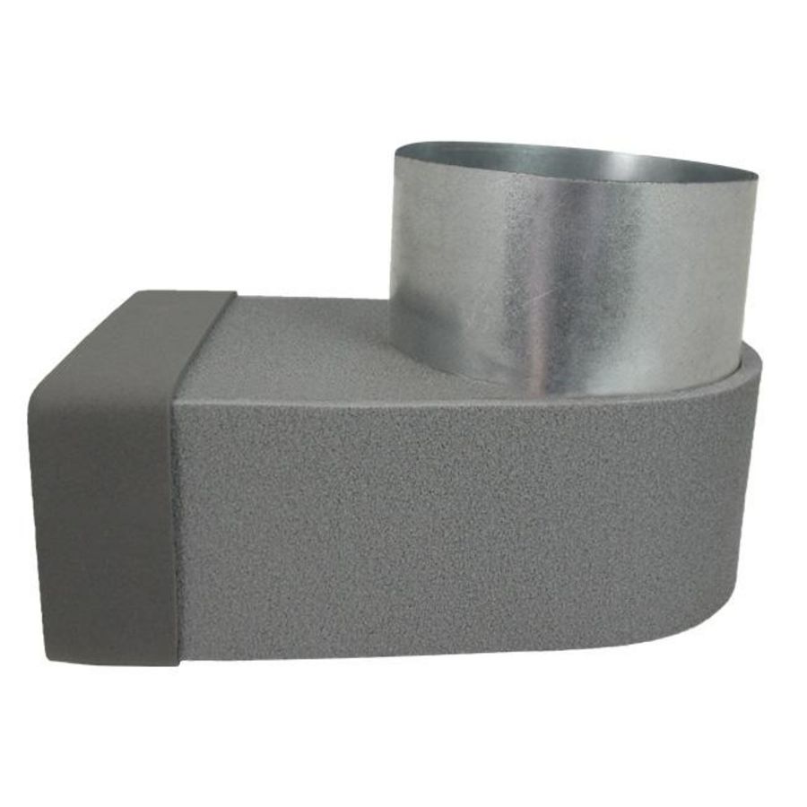 Lepe hoekstuk enkel symetr. Thermoduct 220x80mm Ø160mm Econox