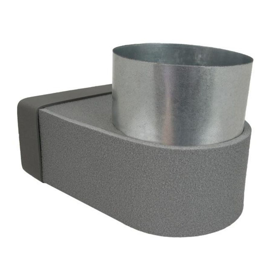 Lepe hoekstuk enkel symetr. Thermoduct 220x80mm Ø160mm Econox