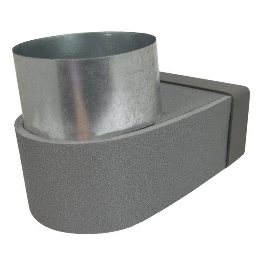 Lepe hoekstuk enkel symetr. Thermoduct 220x80mm Ø160mm Econox