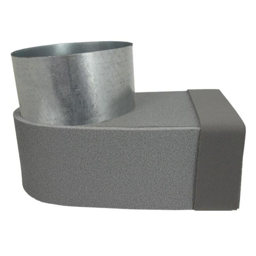 Lepe hoekstuk enkel symetr. Thermoduct 220x80mm Ø160mm Econox