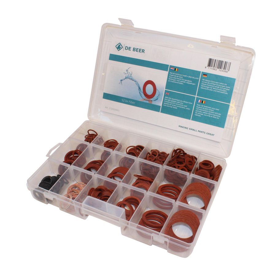 R15V assortimentsdoos fiberringen 3/8-1.1/2 523 st. de Beer