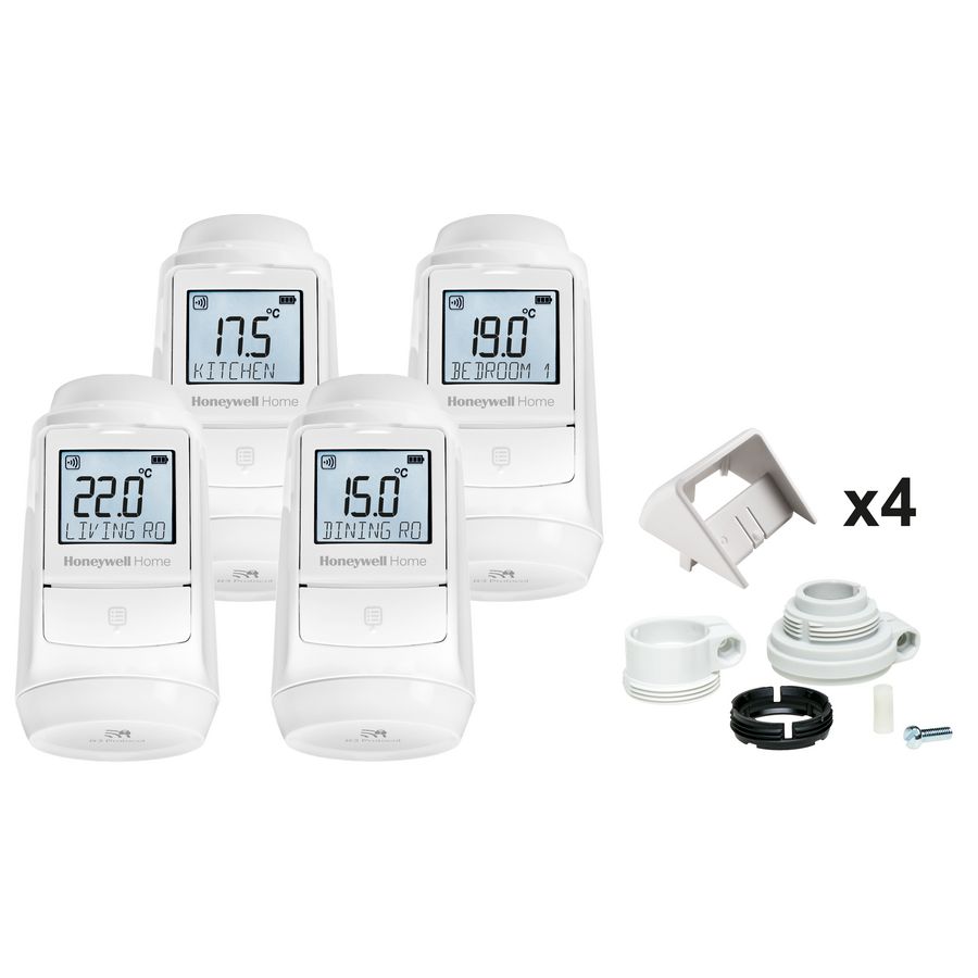 Set a 4 thermostaatknoppen HR93 draadloos Honeywell Home