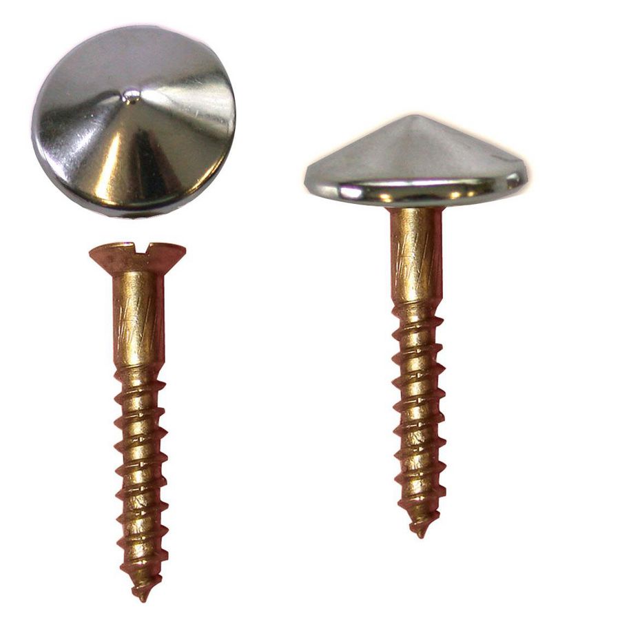 Spiegelschroef chr. 1.1/4" 4,5x30mm Ø19mm set VVE=100 de Beer