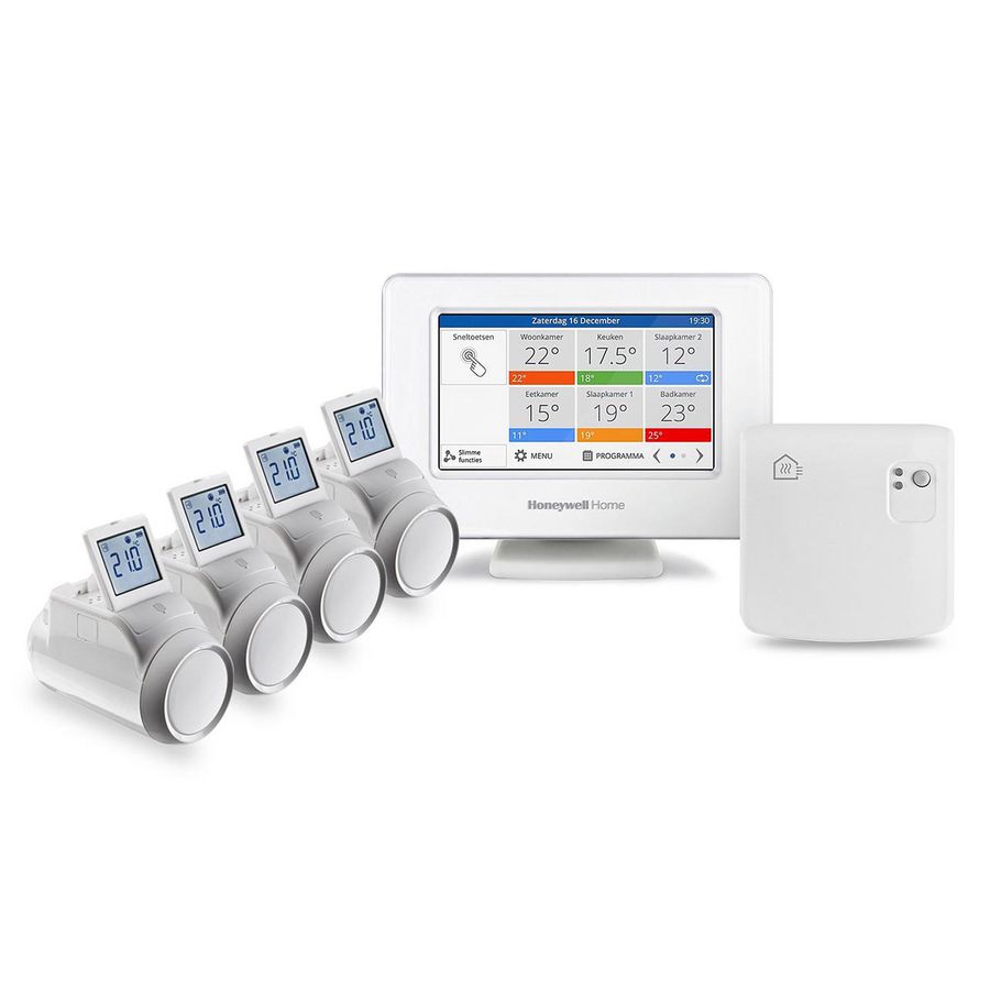 Evohome Wi-Fi colour zoneregeling 4-zone ketelaansturing aan/uit incl. 4 knoppen HR92 Resideo