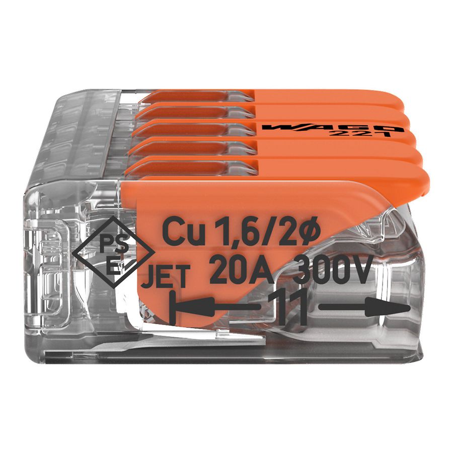 Lasklem 5-voudig 4mm2 221-415 VVE=25 Wago