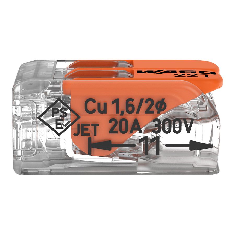 Lasklem 2-voudig 4mm2 221-412 VVE=100 Wago