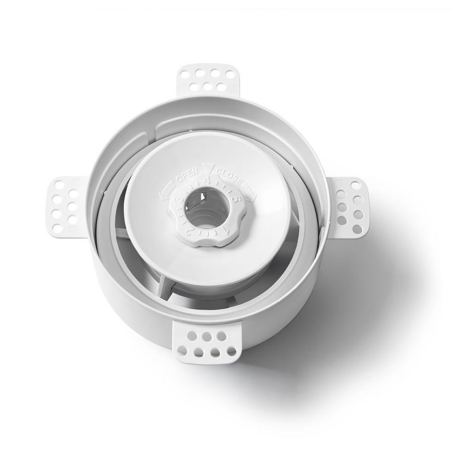 Ventilatieventiel (toevoer of afvoer) Instucbaar design NoShow Ø125mm wit VentWorks