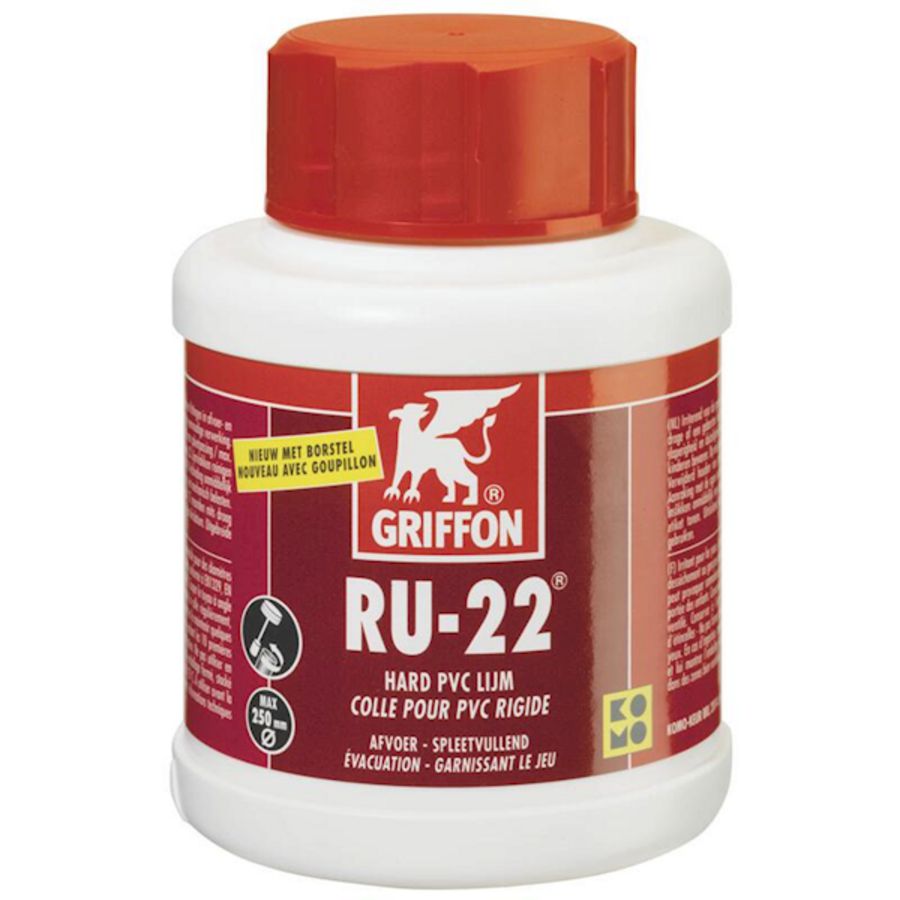 Hard PVC-lijm RU-22 (spleetvullend) KOMO pot a 500ml. Griffon
