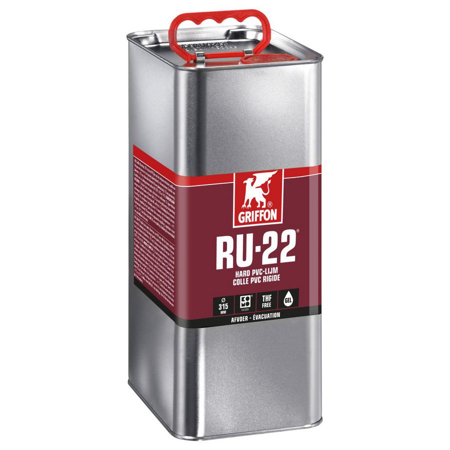 Hard PVC-lijm RU-22 (spleetvullend) KOMO blik a 5ltr. Griffon