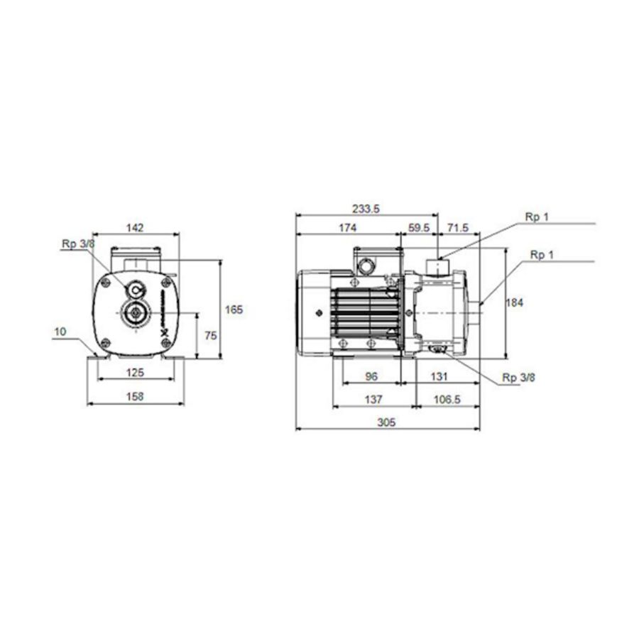 Centrifugaalpomp CM1-2 A-R-I-E-AQQE 400Y 50 Hz GRUNDFOS