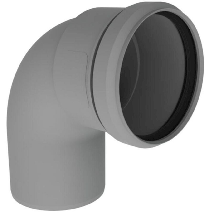 Bocht Twinline PP 100mm 90° grijs Burgerhout