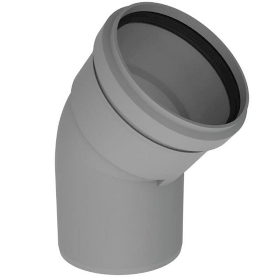 Twinline bocht PP 80mm 45° grijs Burgerhout