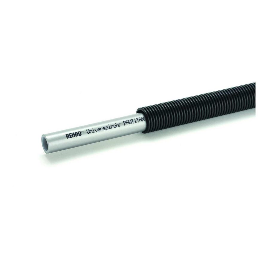 Rol a 100m. kunststof buis RAUTITAN Flex 16x2,2mm+ zwarte mantel REHAU