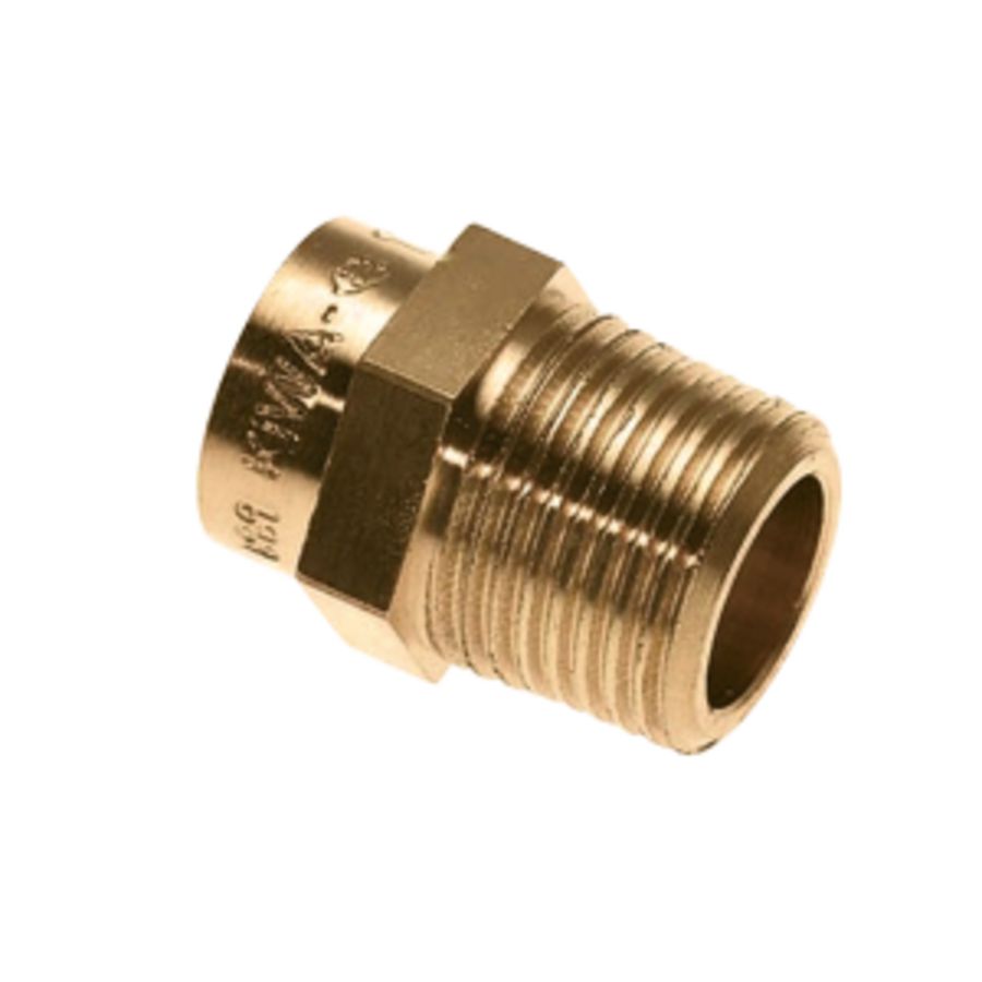 Puntstuk messing soldeer 12x3/8"con.bt. KIWA/Gastec Bonfix