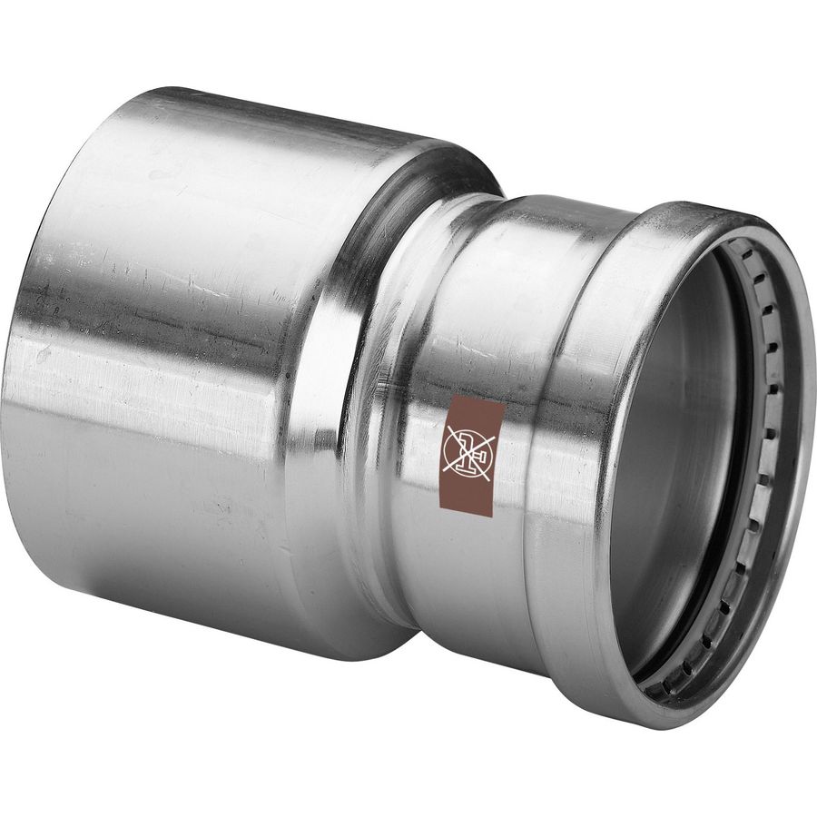 Insteekverloopsok TEMPONOX persaansluiting RVS spie-eind x persaansluiting 76,1x42mm 1715.1XL Viega