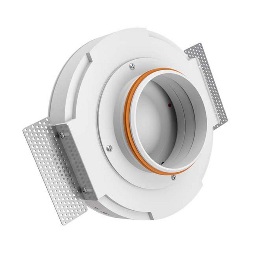 Instucbaar frameloos toe- of afvoer-ventilatieventiel ERGOVENT wit rond aansl. Ø125mm Econox