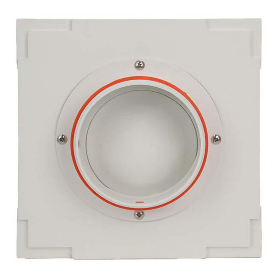 Instucbaar frameloos toe- of afvoer-ventilatieventiel ERGOVENT wit vierkant aansl. Ø125mm Econox