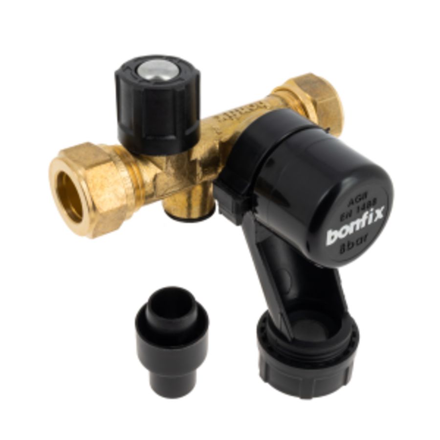 Inlaatcombinatie 15mm knel 8bar Bonfix
