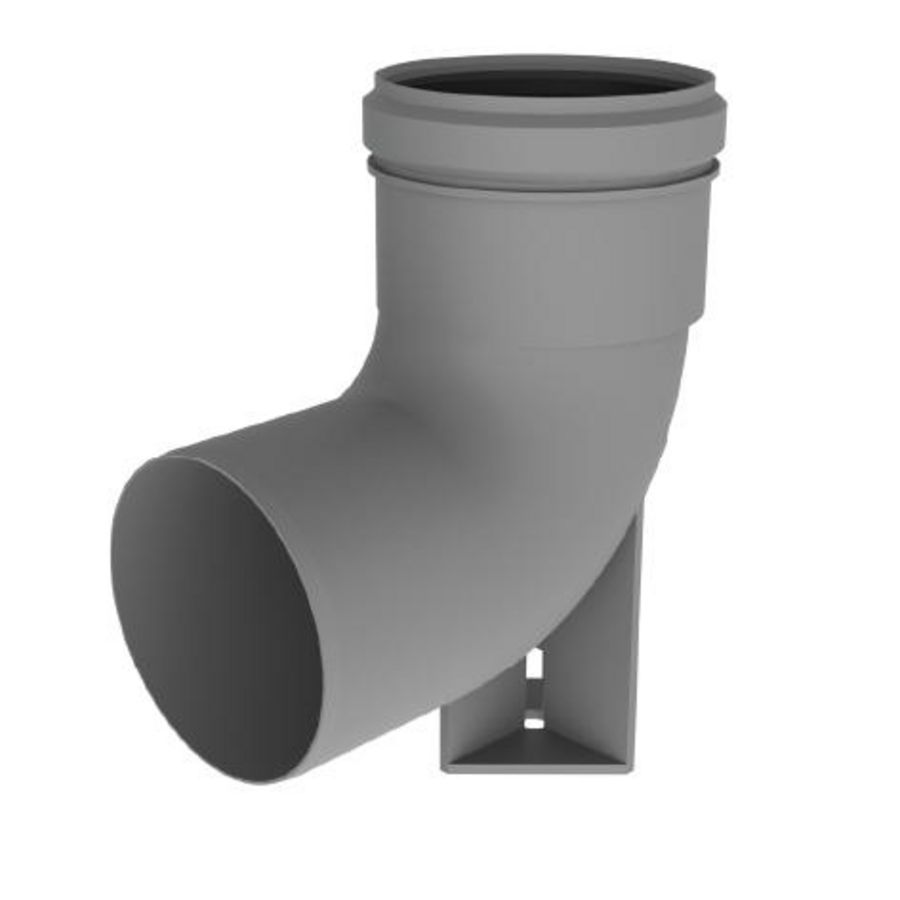 Steunbocht Twinline PP 80mm 90° grijs Burgerhout