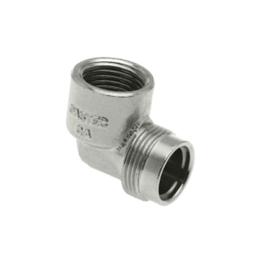 Gasaansluitstuk chroom haaks model 1/2"bn.xM24bt. Bonfix