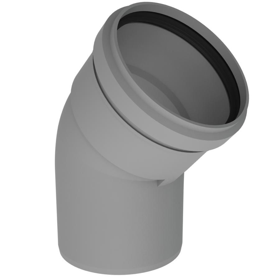 Twinline bocht PP 80mm 45° grijs Burgerhout