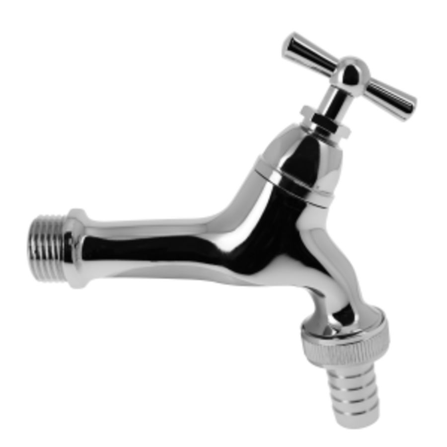 Tapkraan verchroomd + kruk + slangwartel 1/2" bu.dr. Bonfix
