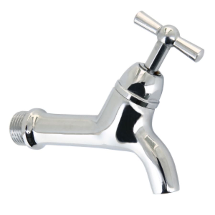 Tapkraan 1/2" gladde uitloop verchroomd met kruk Bonfix