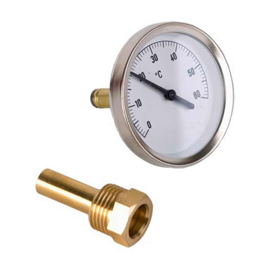 Thermometer met dompelbuis temp. 0-60° C Henco