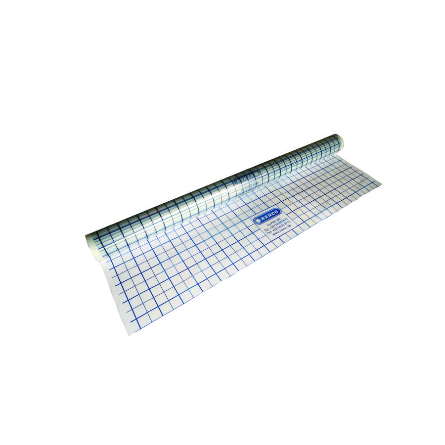 Rol a 50m² PE-Folie met raster 50x50mm transparant (34x1,5mtr.) Henco