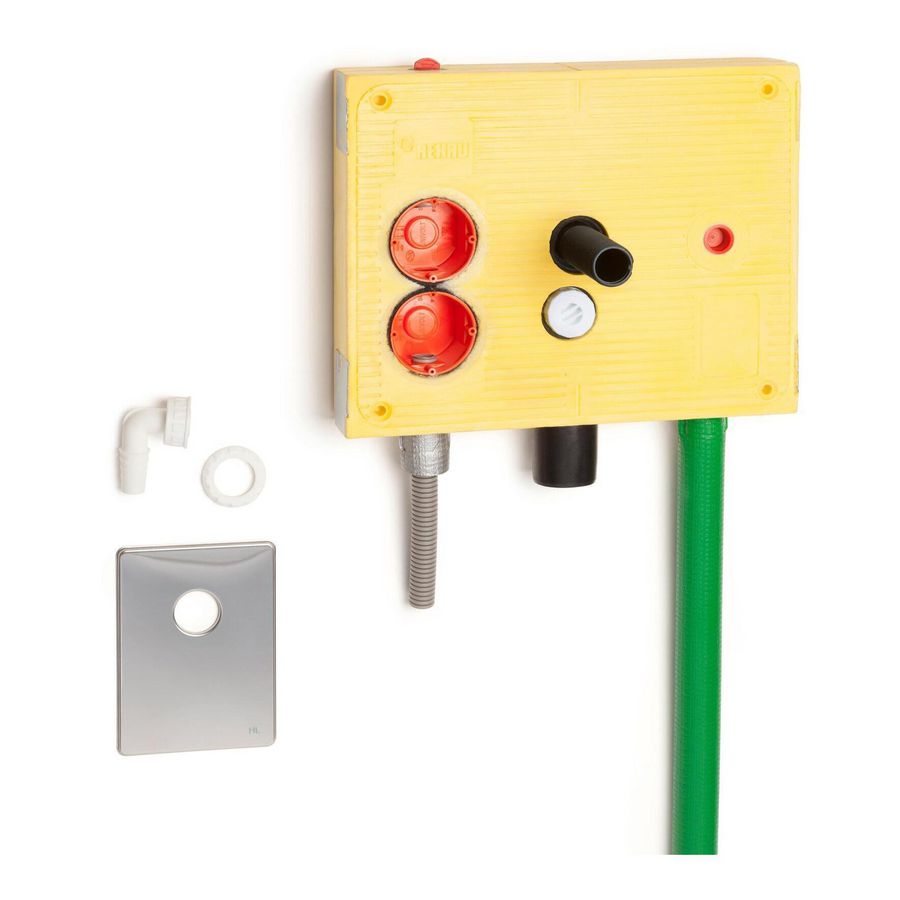 Wasmachine met contactdoos sanitairbox/inbouwelement RSB REHAU