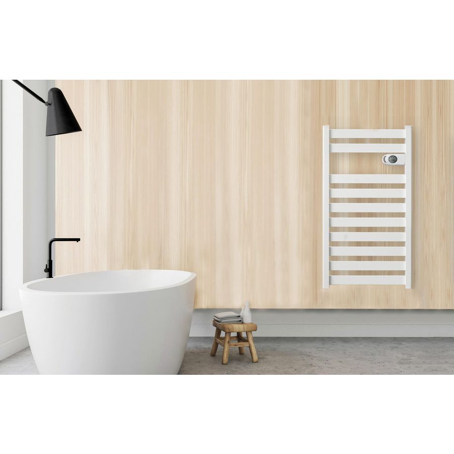 Elektr. badkamerradiator ZION vloeistofvrij 658x508mm 500W wit RAL9010 DRL