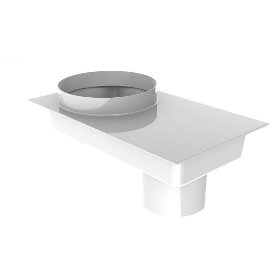 Adapter kunststof 80-80 naar 80/125 wit Burgerhout