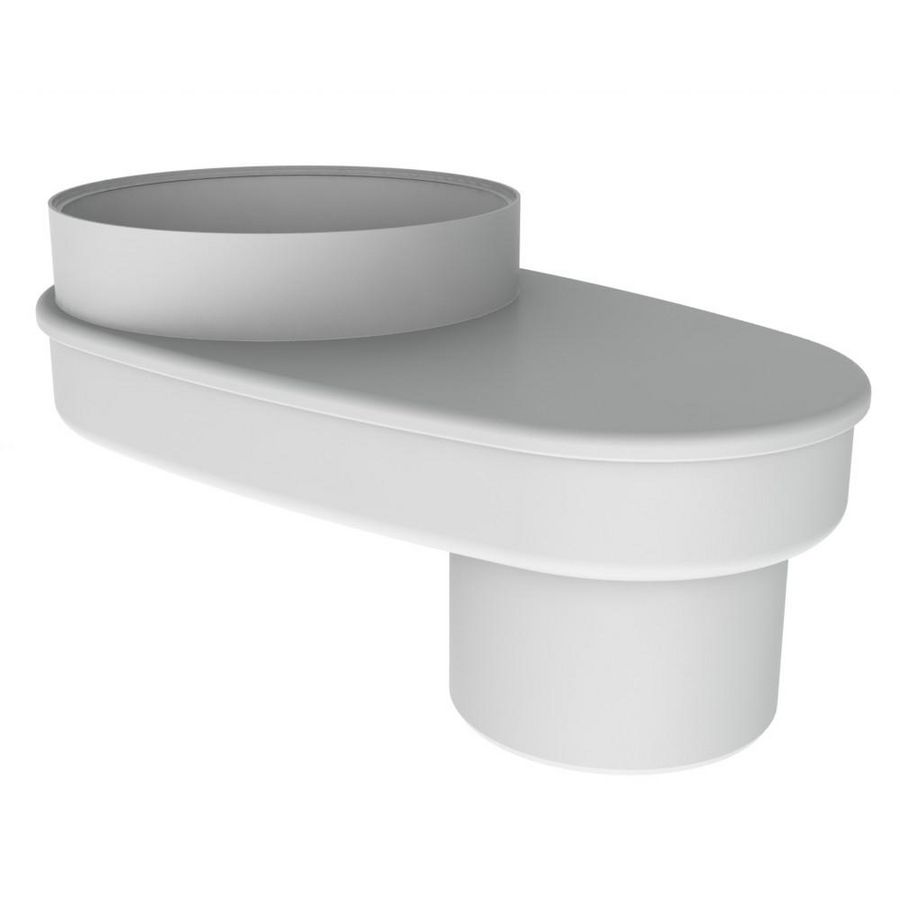 Adapter kunststof 80-80 naar 80/125 wit Burgerhout