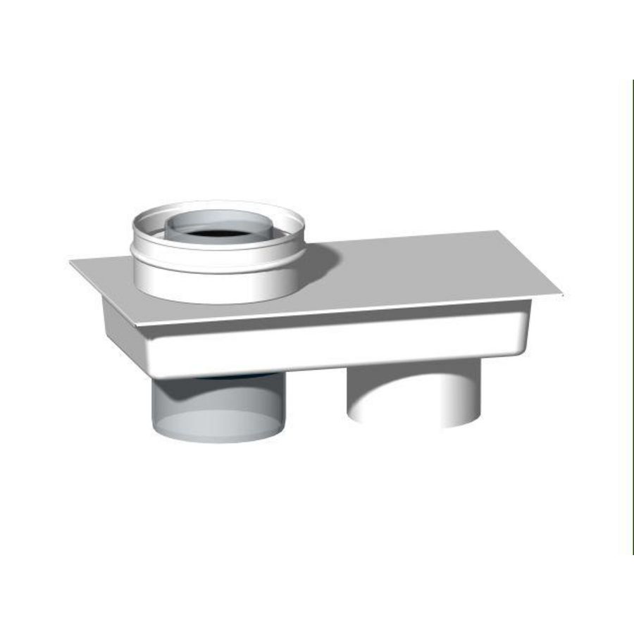 Adapter MINIFLEX-60 rookgasafvoer AL 80-80 naar 60/100 hoh 120mm Burgerhout