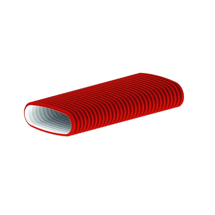 Rol a 20m. Hybalans+ afvoerslang / flexibele buis rood ovaal 133x55mm Burgerhout