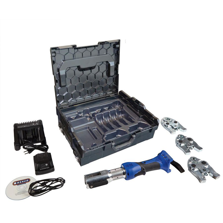 Hydraulische persmachine compleet met koffer/volle bekken Henco
